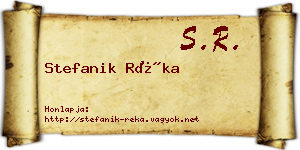 Stefanik Réka névjegykártya
